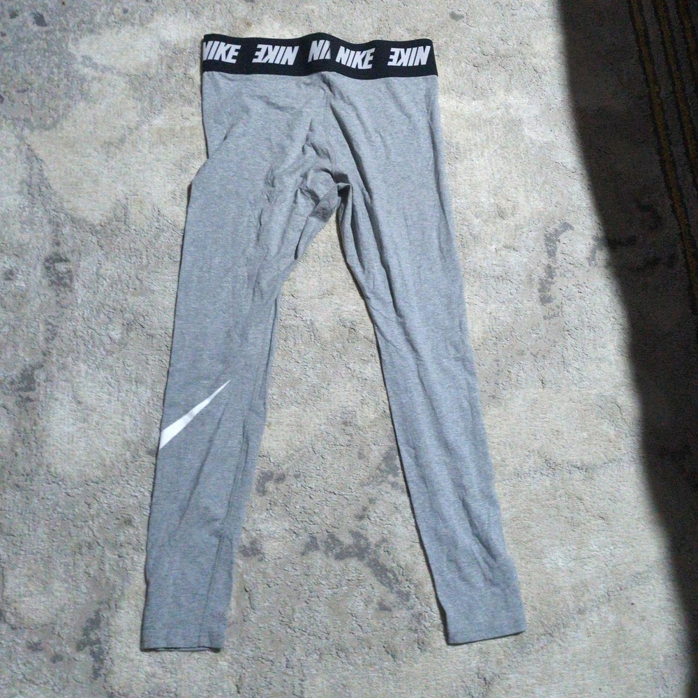 Nike Gray and White Leggings Full-Length Athletic Wear